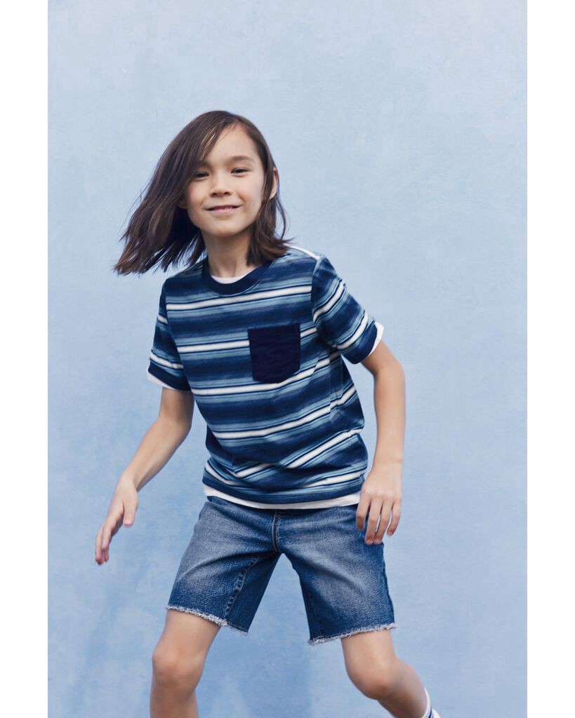 slide 3 of 4, Oshkosh Kid Raw Hem Denim Shorts Medium Wash 8, 1 ct