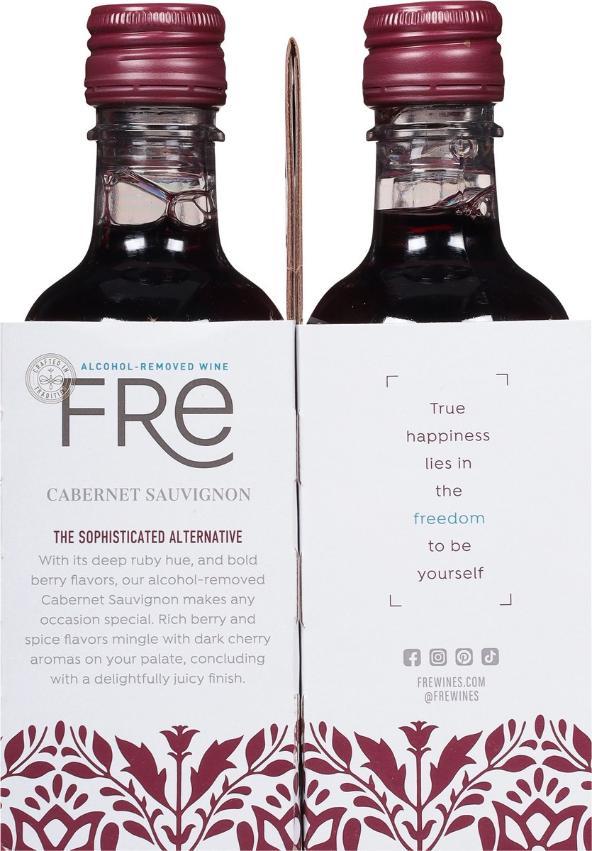 slide 5 of 13, FRE Cabernet Sauvignon Red Wine, Alcohol-Removed, 187mL Wine Bottles (4 Pack), 4 ct; 187 ml