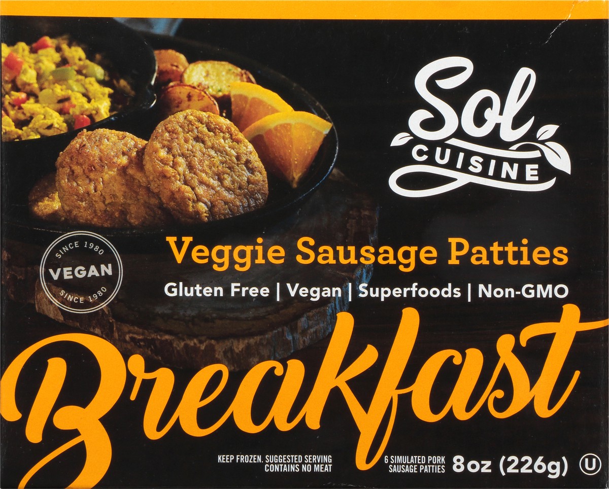 slide 1 of 13, Sol Cuisine Vegetable Breakfast Pattie, 8 oz