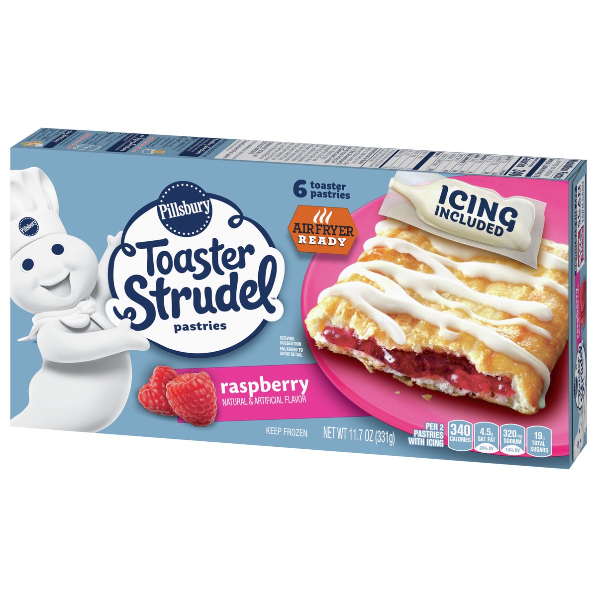slide 9 of 13, Pillsbury Toaster Strudel Pastries, Raspberry, 6 ct, 11.7 oz, 6 ct