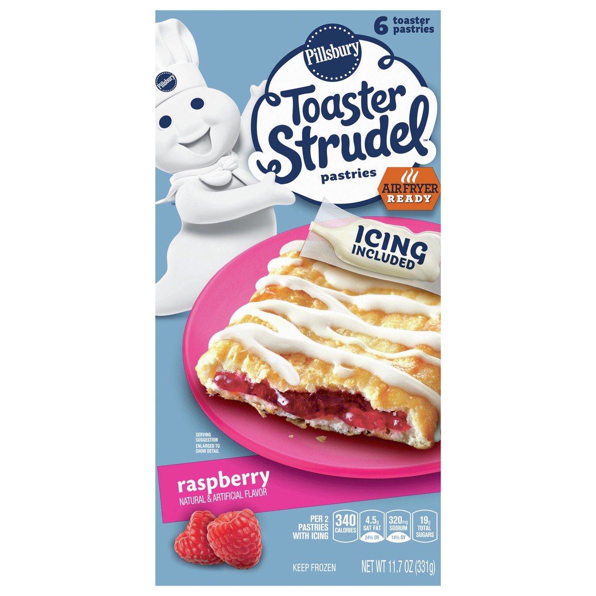 slide 1 of 13, Pillsbury Toaster Strudel Pastries, Raspberry, 6 ct, 11.7 oz, 6 ct