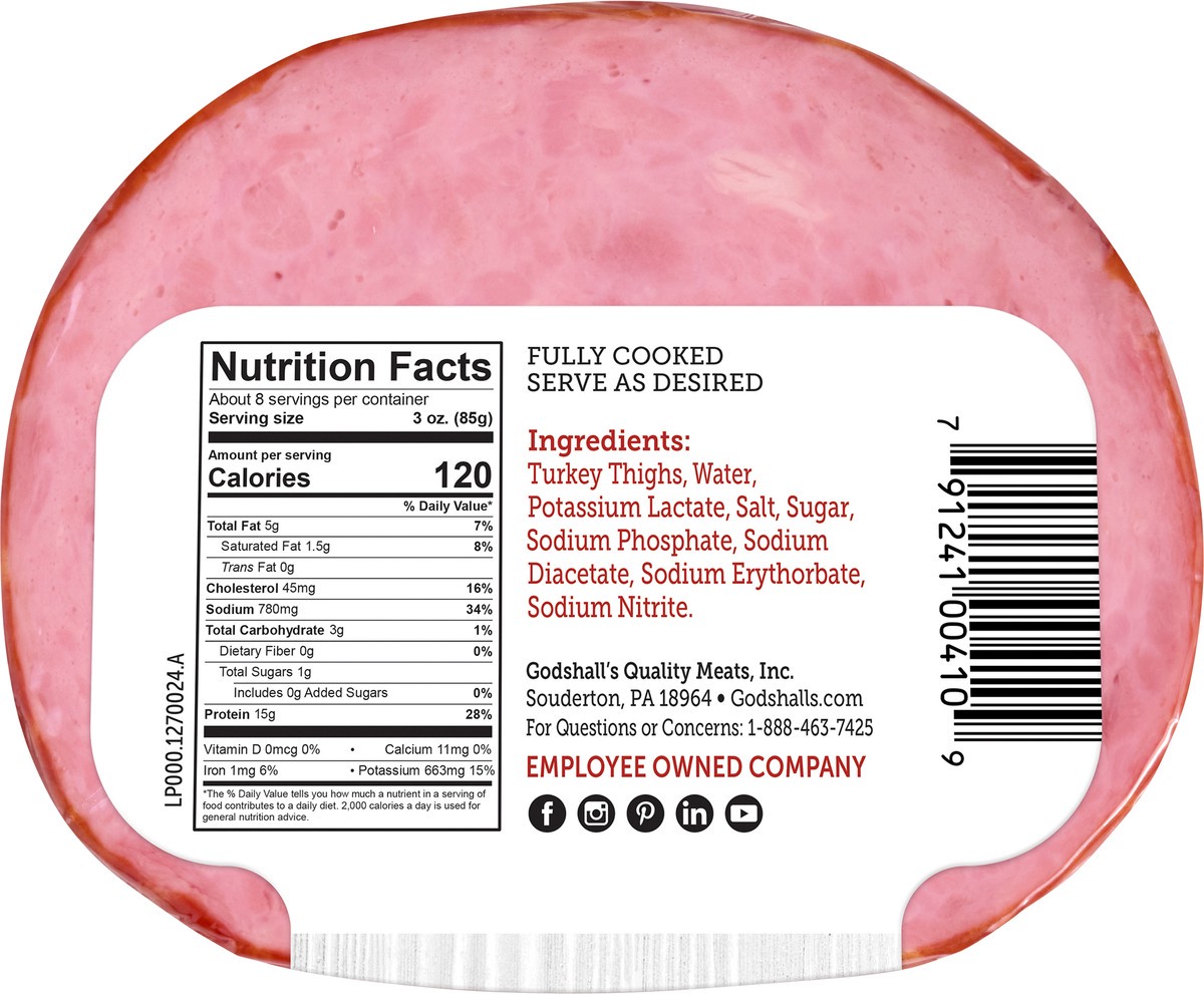 slide 8 of 10, Godshall Trky Ham, 24 oz
