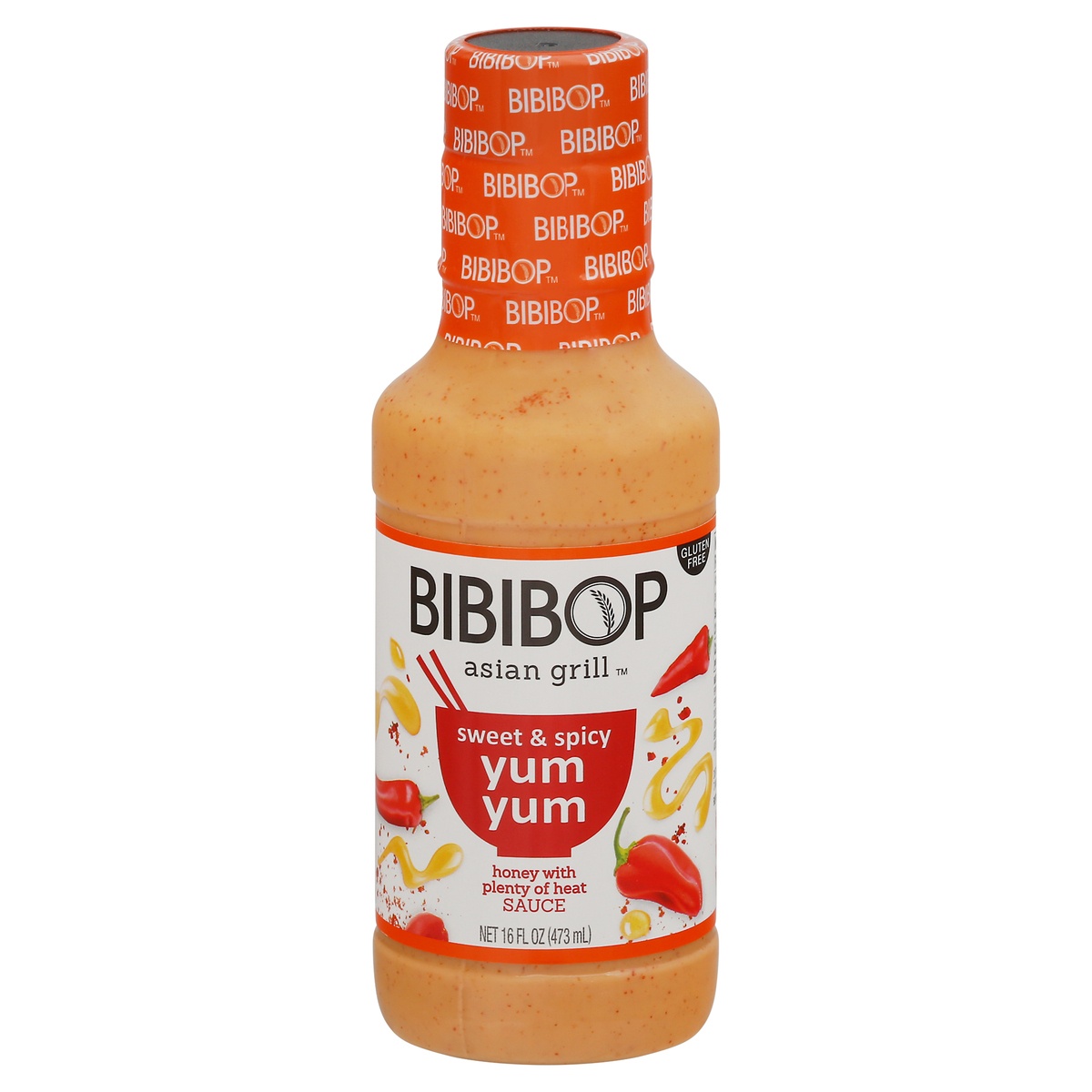 slide 1 of 1, Bibibop Sauce, Sweet & Spicy, Yum Yum, 16 fl oz