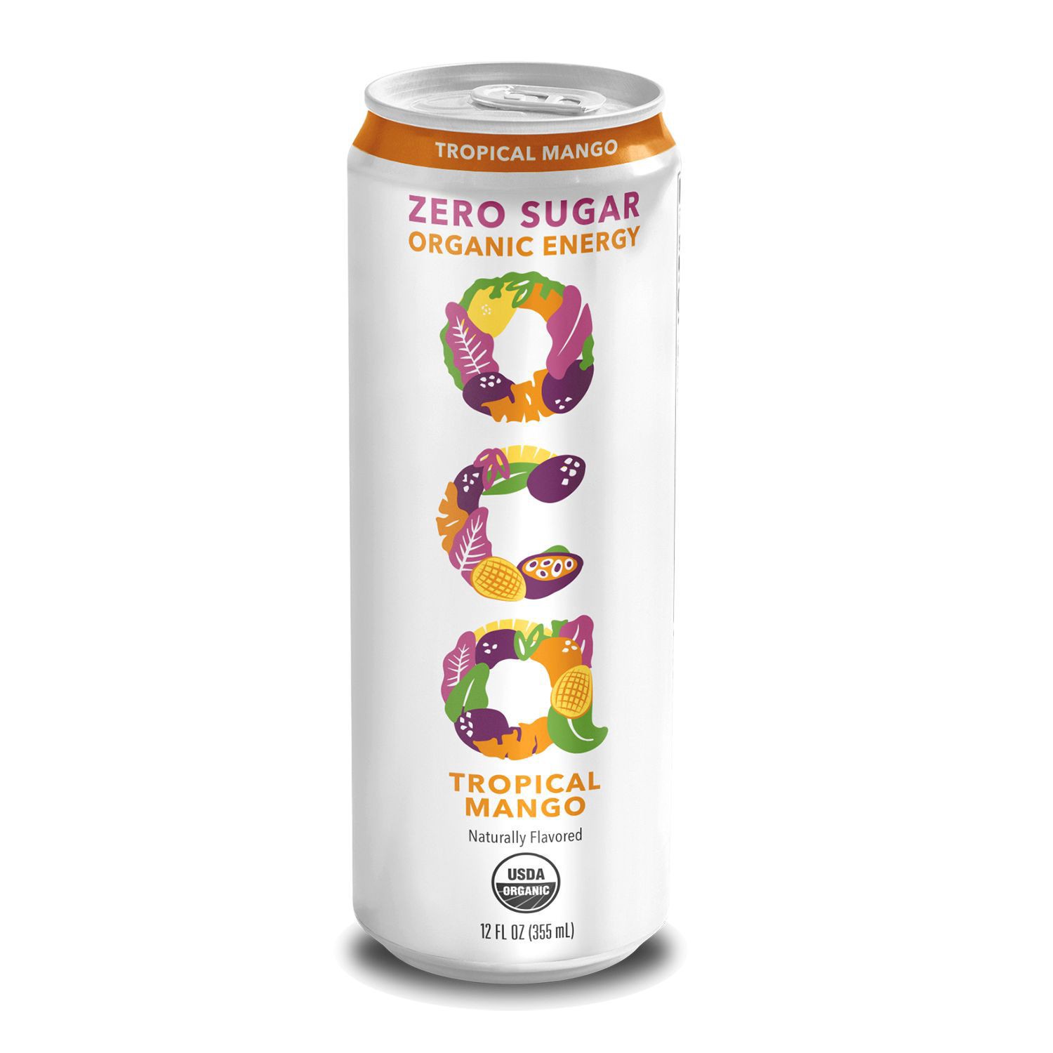 slide 1 of 1, Oca, Zero Sugar Tropical Mango, Energy Drink, 12 Oz, 12 oz