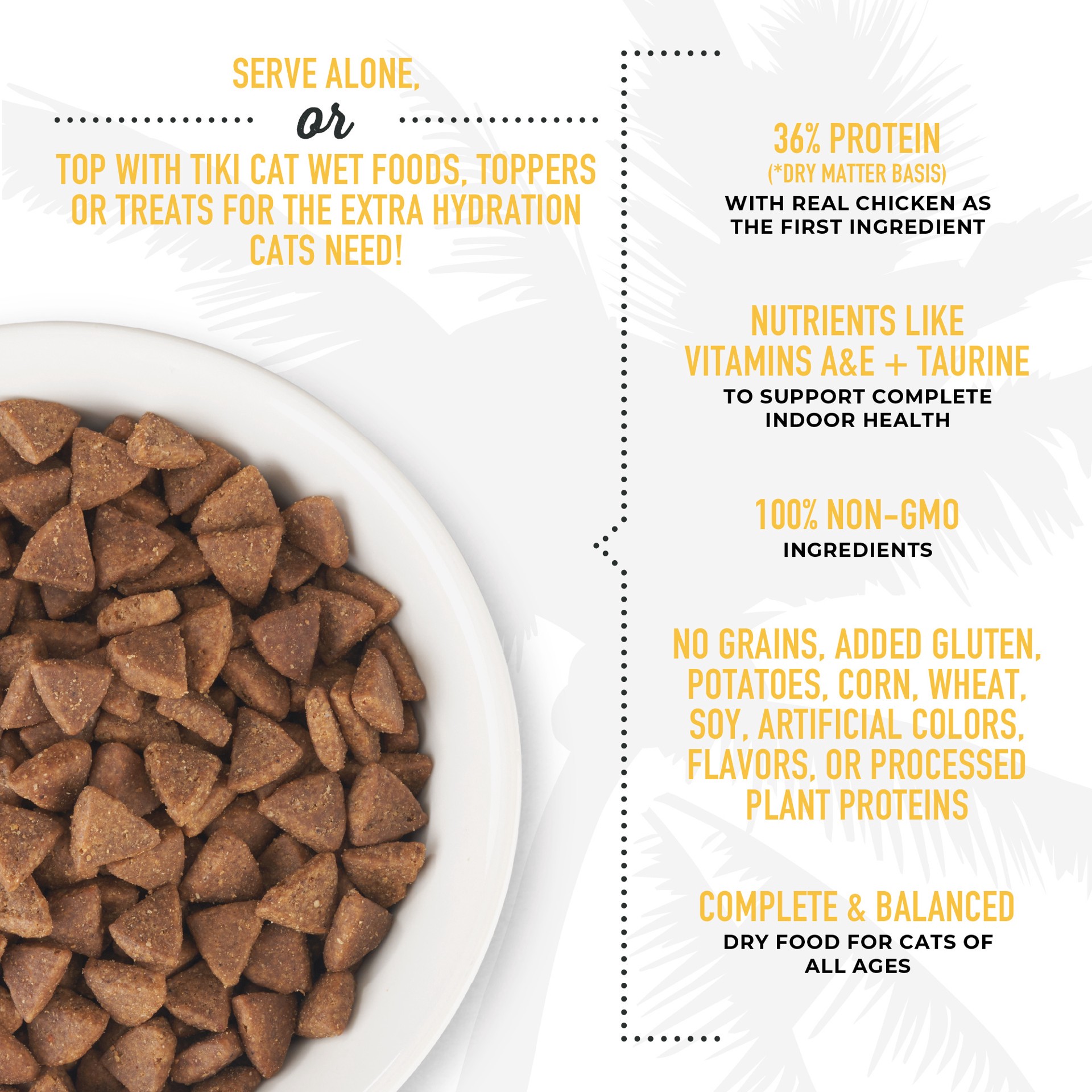 slide 5 of 9, Tiki Cat Born Carnivore Indoor Health Chicken & Turkey Meal Dry Cat Food, 3 lbs., 3 lb