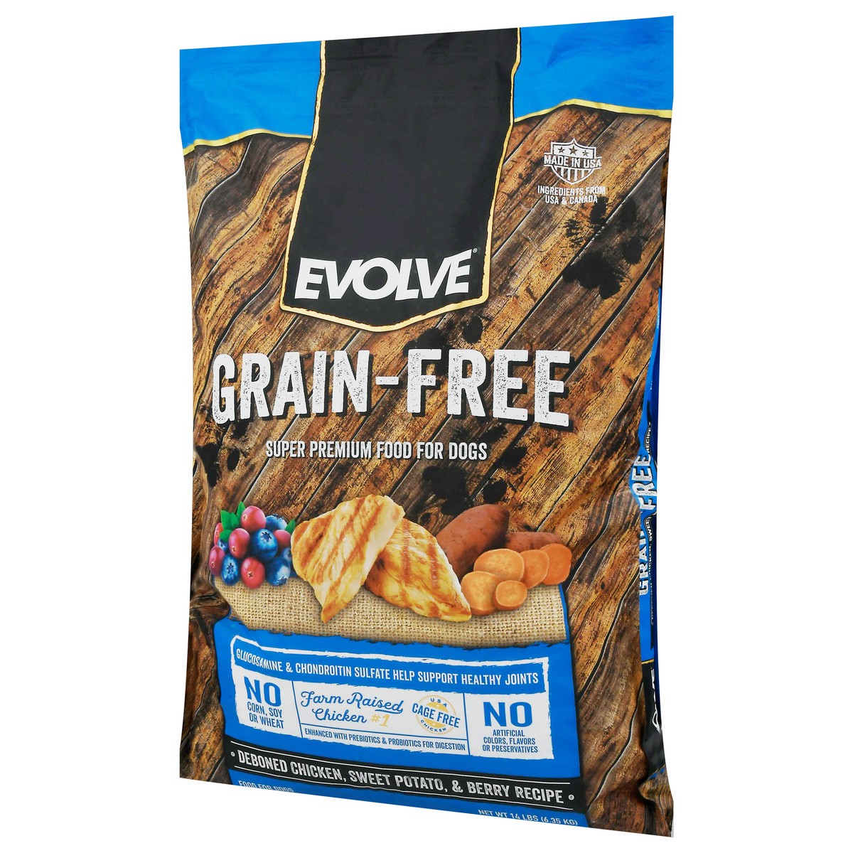 slide 2 of 2, Evolve Grain-Free Deboned Chicken, Sweet Potato, & Berry Recipe Super Premium Food for Dogs 14 lb, 14 lb