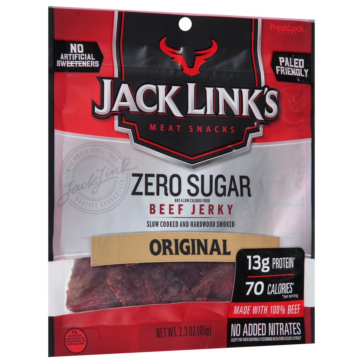 slide 2 of 9, Jack Link's Zero Sugar Original Beef Jerky 2.3 oz, 2.3 oz