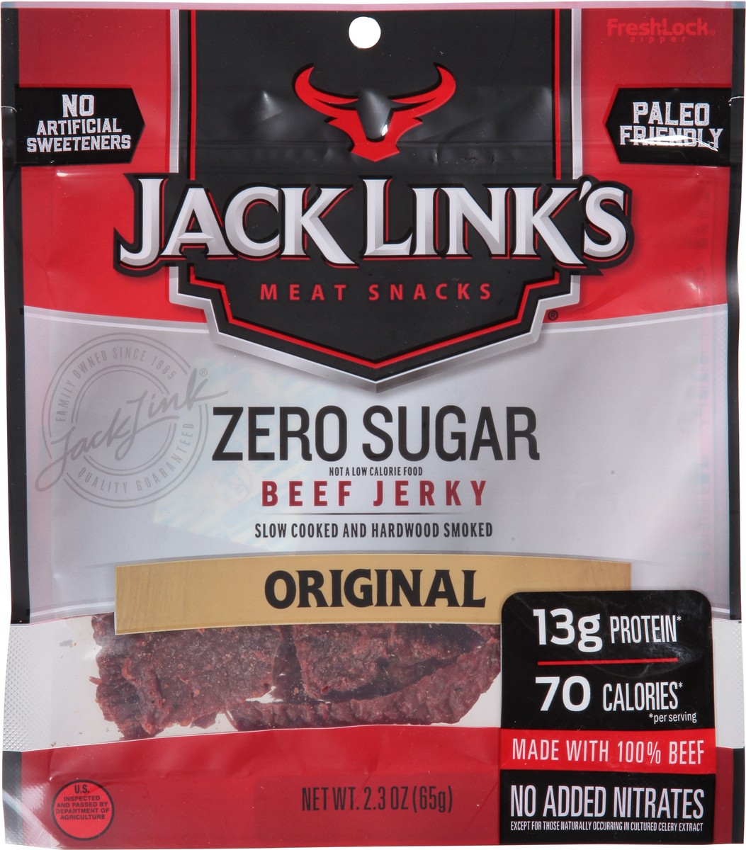 slide 3 of 9, Jack Link's Zero Sugar Original Beef Jerky 2.3 oz, 2.3 oz