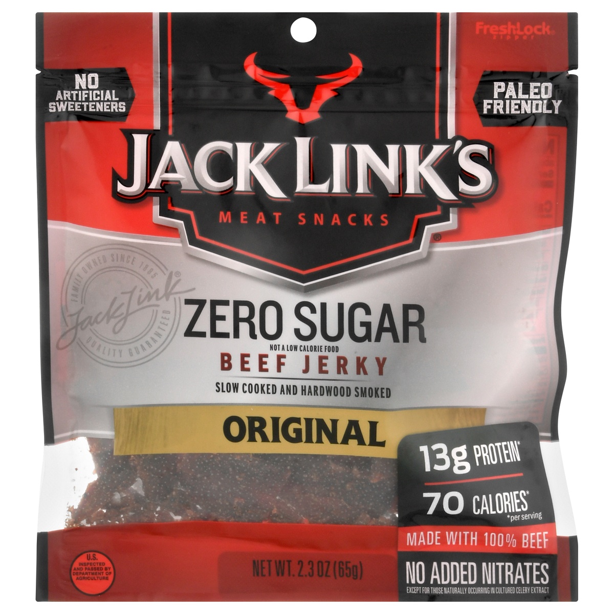 slide 1 of 2, Jack Link's Zero Sugar Beef Jerky, 2.3 oz