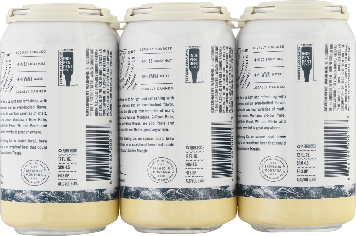 slide 5 of 10, Jeremiah Johnson Brewing Co. Blonde Ale Beer 6-12 fl oz Cans, 6 ct