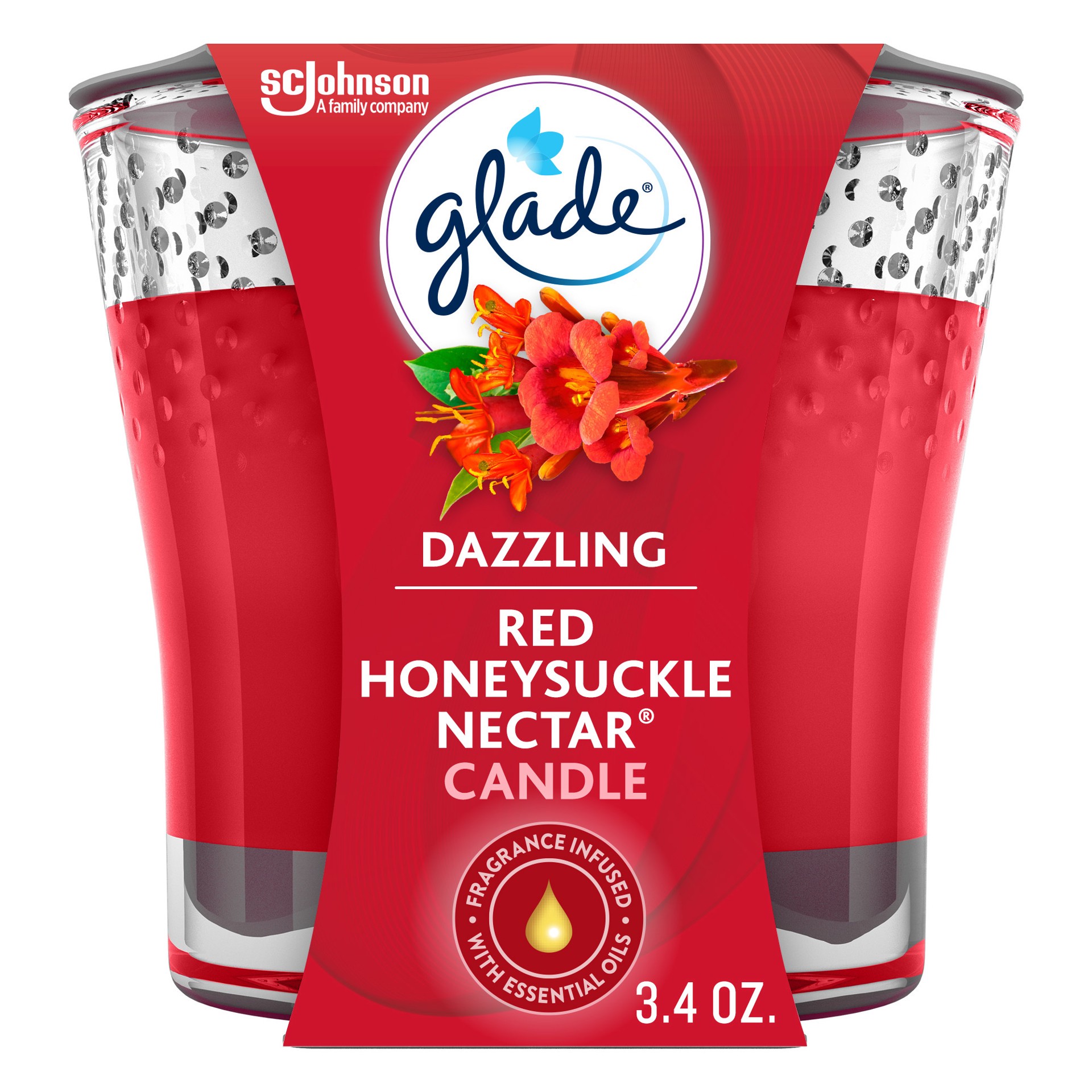 slide 2 of 5, Glade Candle Red Honeysuckle Nectar, 3.4 oz