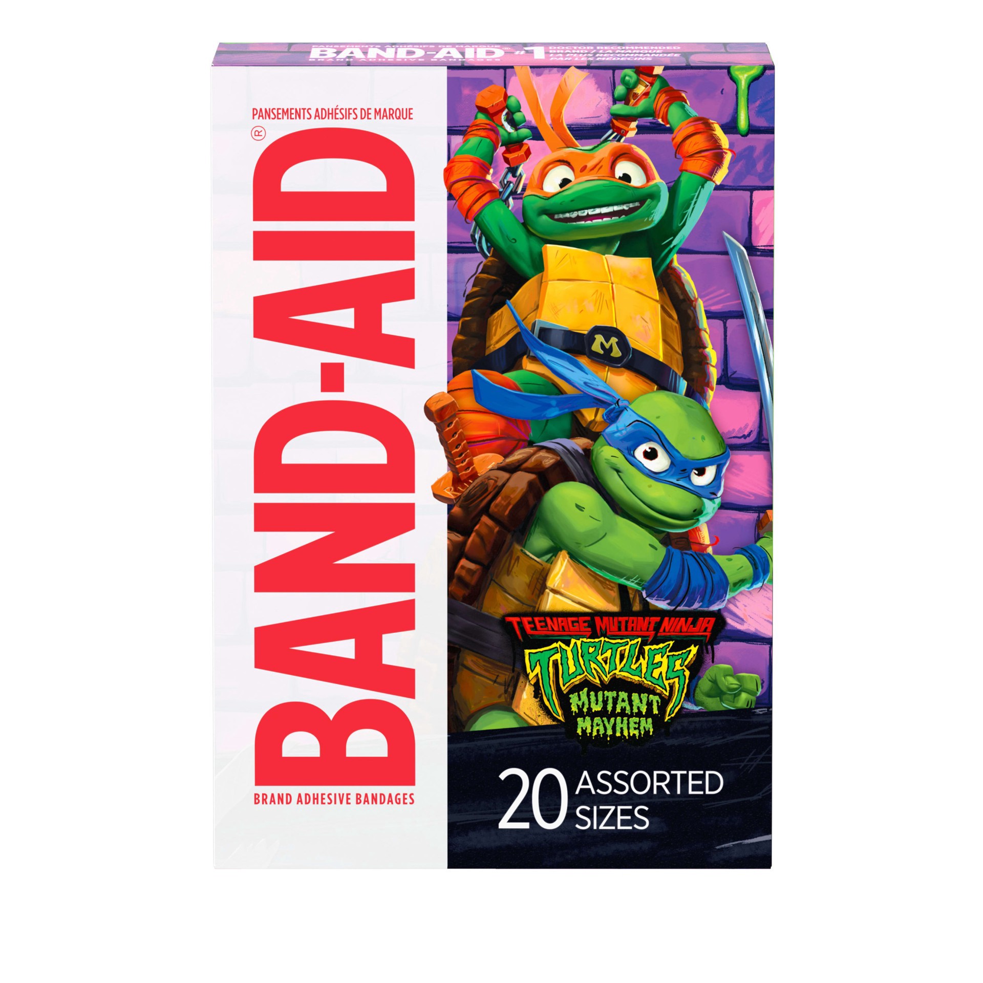 slide 1 of 1, BAND-AID Brand Bandages for Kids, Nickelodeon TMNT, Assorted, 20 ct, 20 ct