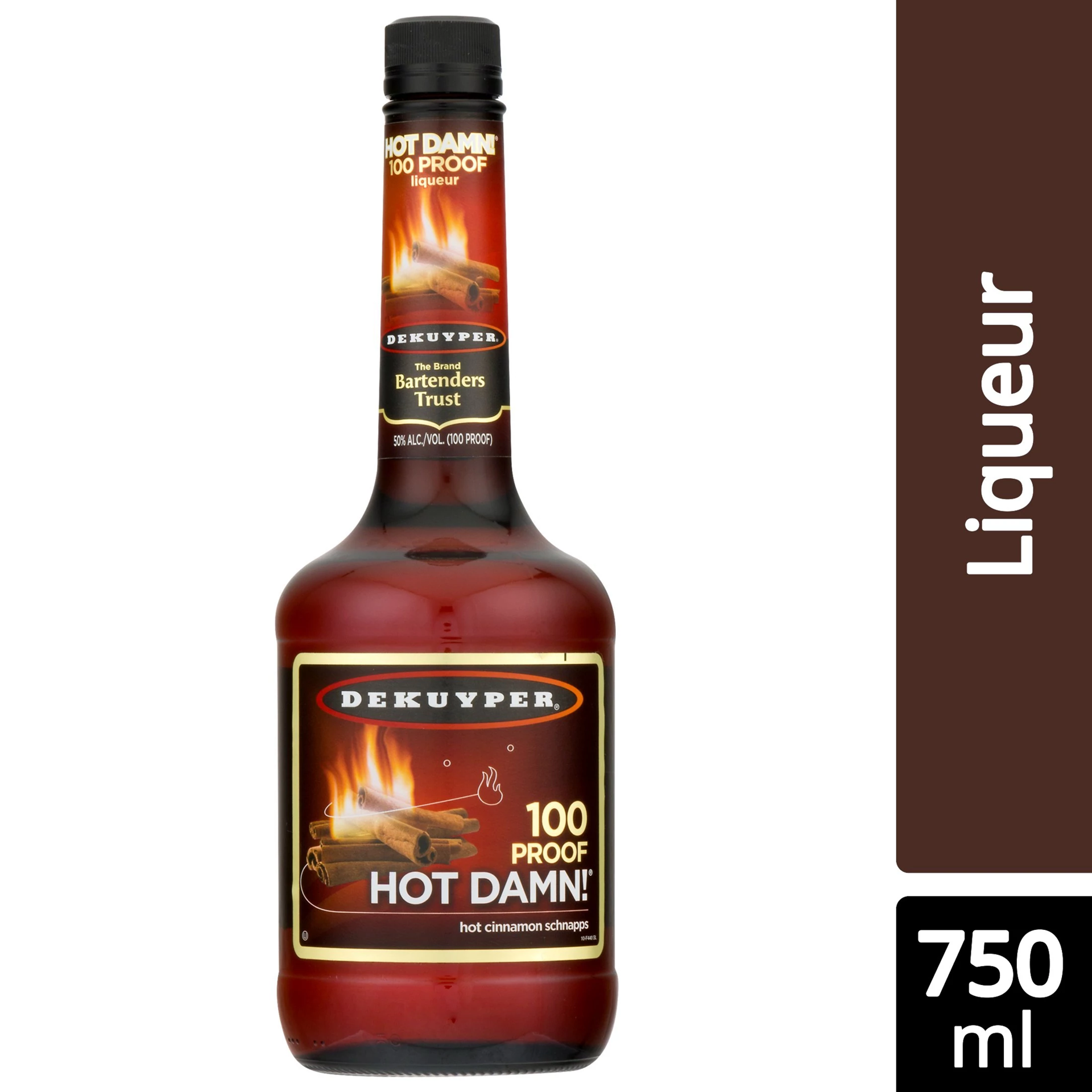 slide 1 of 2, Dekuyper Hot Damn! Cinnamon Schnapps, 750 ml
