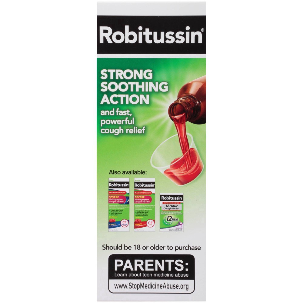 slide 25 of 63, Robitussin Maximum Strength Nighttime Cough DM, Cough Medicine for Adults, Berry Flavor - 8 Fl Oz Bottle, 8 fl oz
