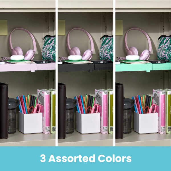 slide 4 of 6, LockerMate Adjust-A-Shelf Adjustable Locker Shelf, 1-3/4"H X 95"W X 10"D, Assorted Colors, 1 ct