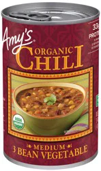 Amy's Organic 3 Bean Vegetable Medium Chili