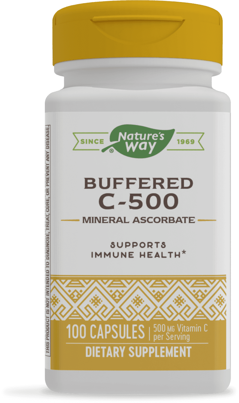 slide 1 of 1, Nature's Way Buffered C-500 Immune Health Support* 500 mg Vitamin C per Serving 100 Capsules, 100 ct