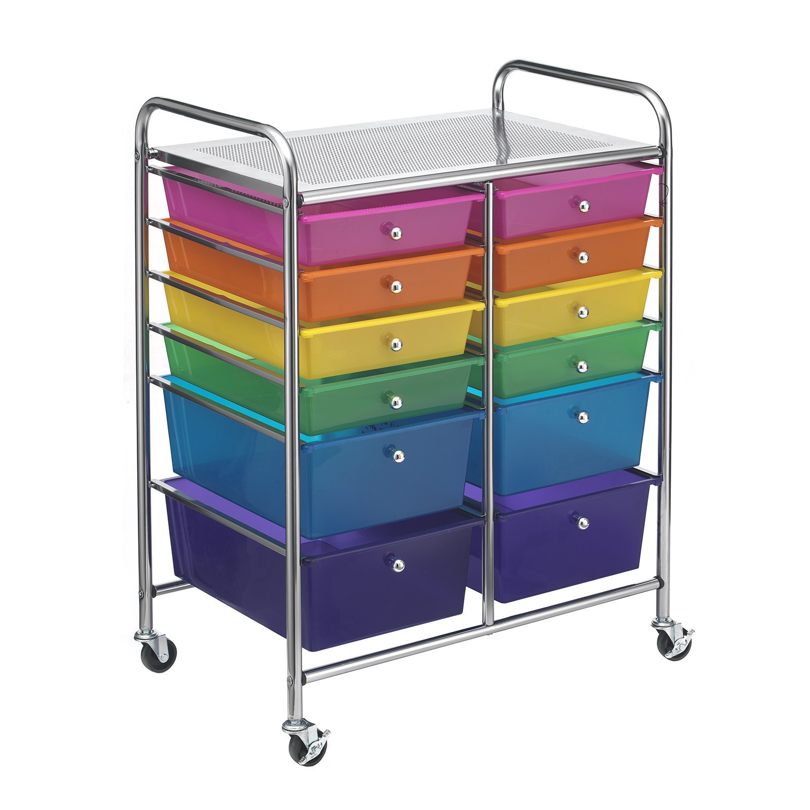 slide 3 of 3, Multicolor 12 Drawer Rolling Cart By Simply Tidy, 25 in x 15.2 in x 32.6 in