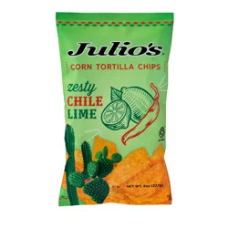 Julio's Zesty Chile Lime Corn Tortilla Chips 8 oz