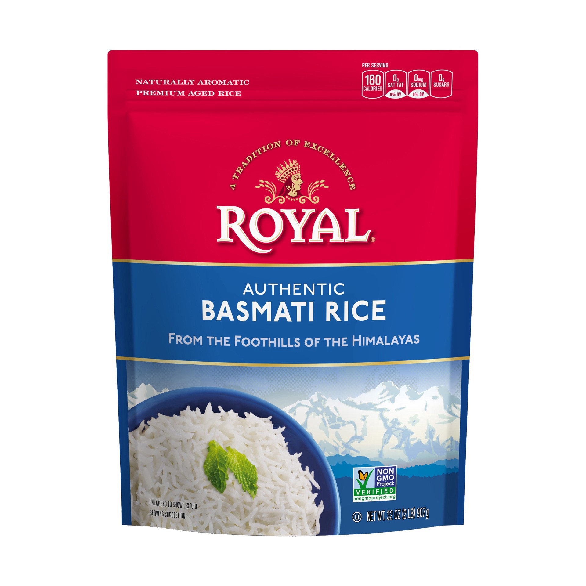 slide 1 of 1, Authentic Royal Naturally Aged Indian White Basmati Rice, Long-Grain, Gluten-Free - 2 lb, 2 lb