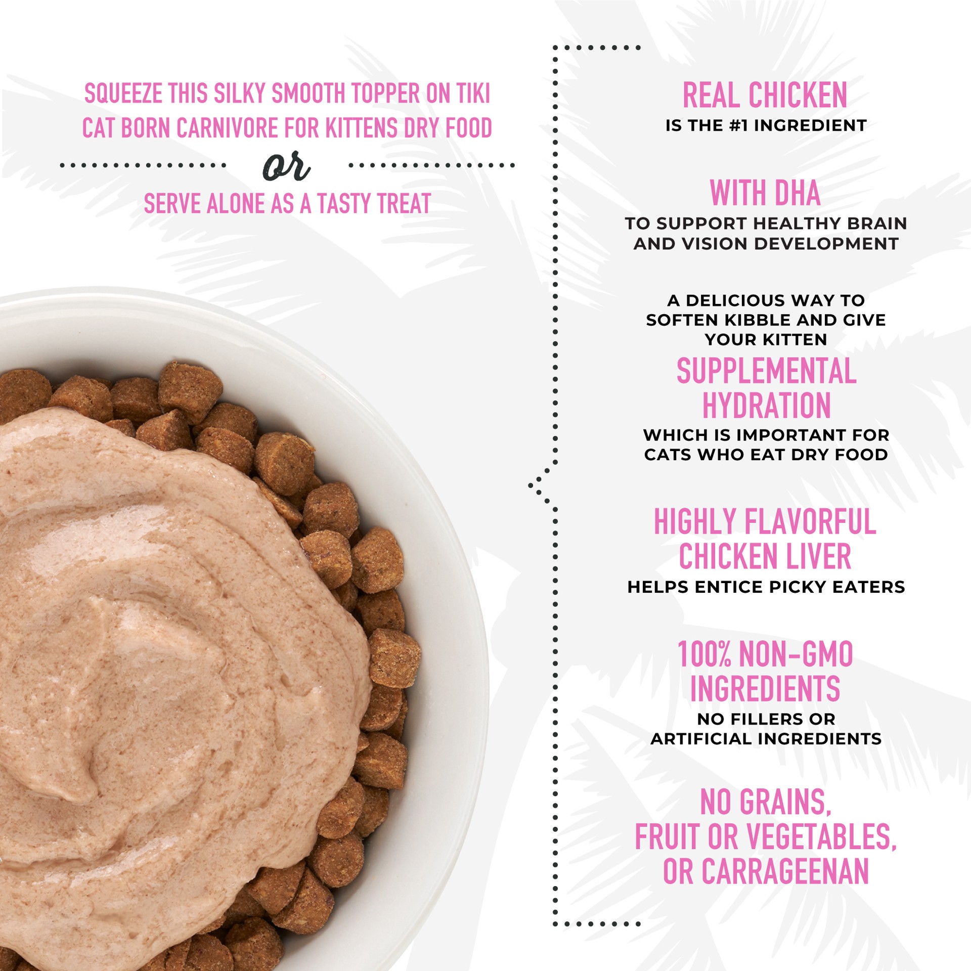 slide 2 of 9, Tiki Cat Born Carnivore Baby Functional Wet Food Topper, Chicken, 1.5 oz. Pouch, 1.5 oz