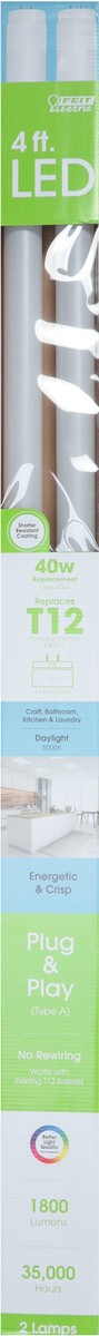 slide 4 of 11, Feit Electric 40 Watts LED Daylight Plug & Play Lamps 4 Feet 2 ea, 2 ct