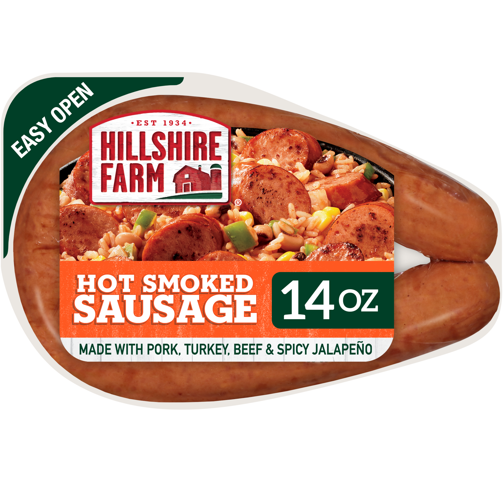 slide 1 of 7, Hillshire Farm Hot Smoked Sausage, 14 oz., 396.89 g