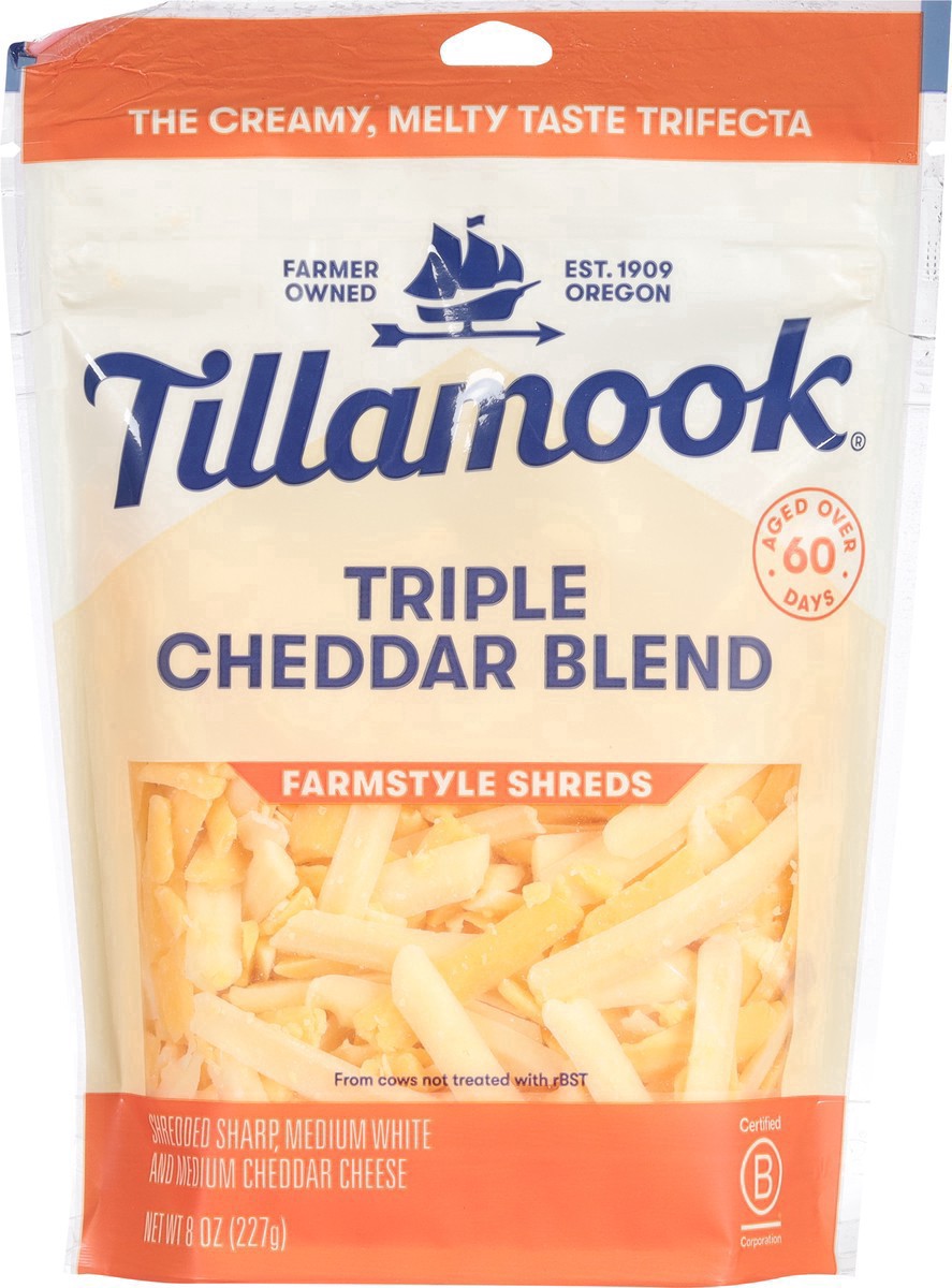 slide 12 of 17, Tillamook Farmstyle Shreds Triple Cheddar Blend Cheese 8 oz, 8 oz