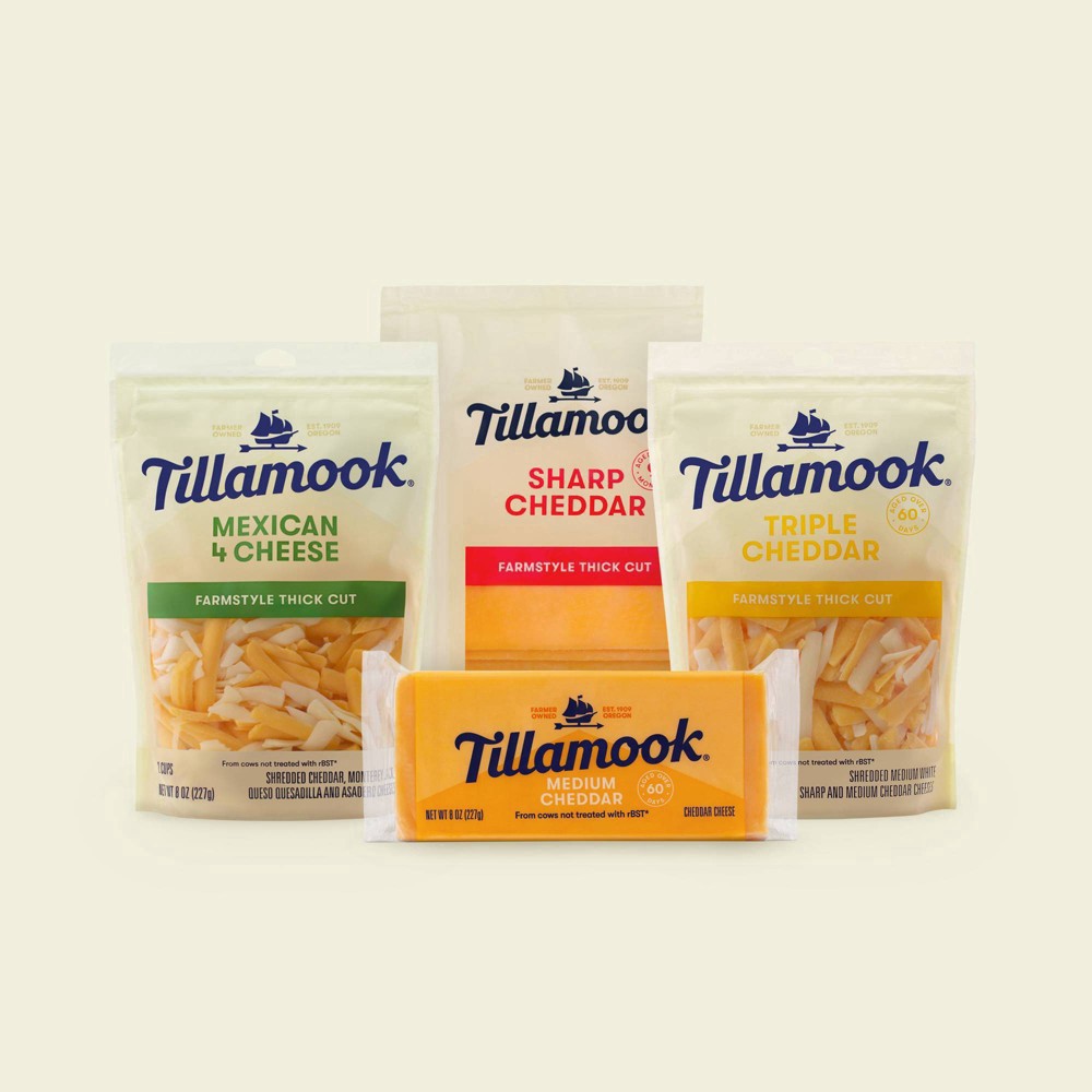 slide 8 of 17, Tillamook Farmstyle Shreds Triple Cheddar Blend Cheese 8 oz, 8 oz