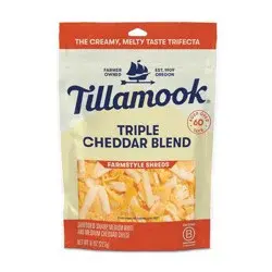 Tillamook Triple Cheddar Farmstyle Thick Cut Shredded Cheese - 8oz