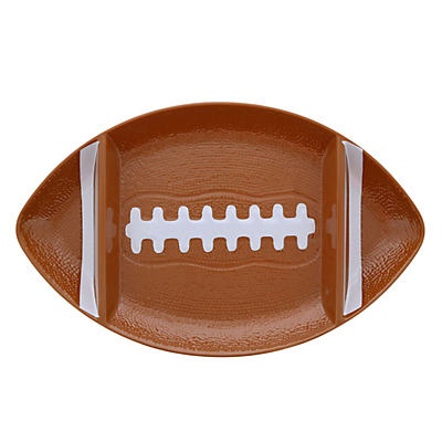 slide 1 of 1, All About U Melamine Chip Dip Football Plate, 1 ct