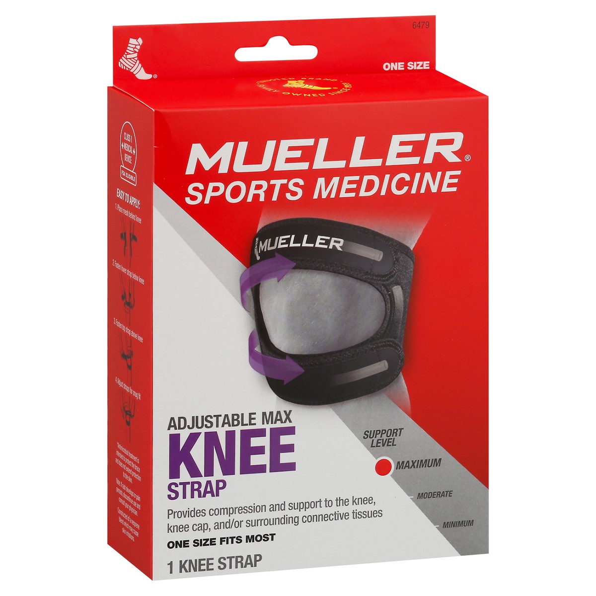slide 8 of 12, Mueller Maximum Adjustable Max Knee Strap 1 ea, 1 ct