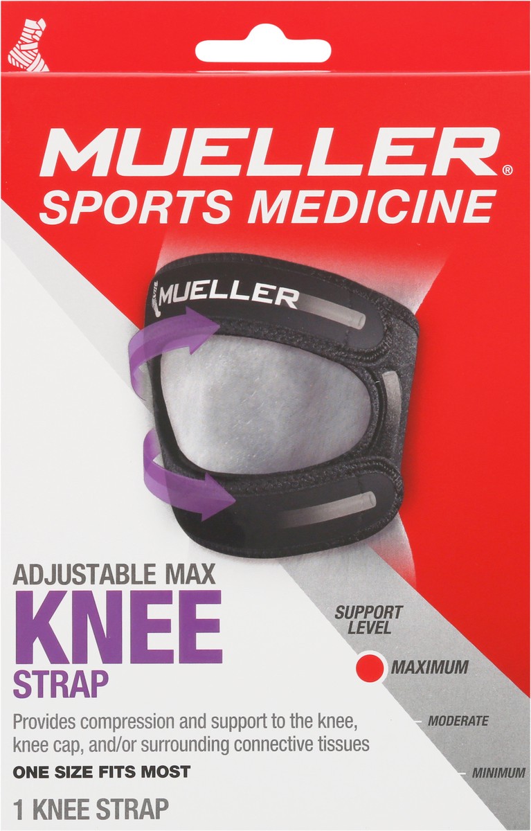 slide 12 of 12, Mueller Maximum Adjustable Max Knee Strap 1 ea, 1 ct