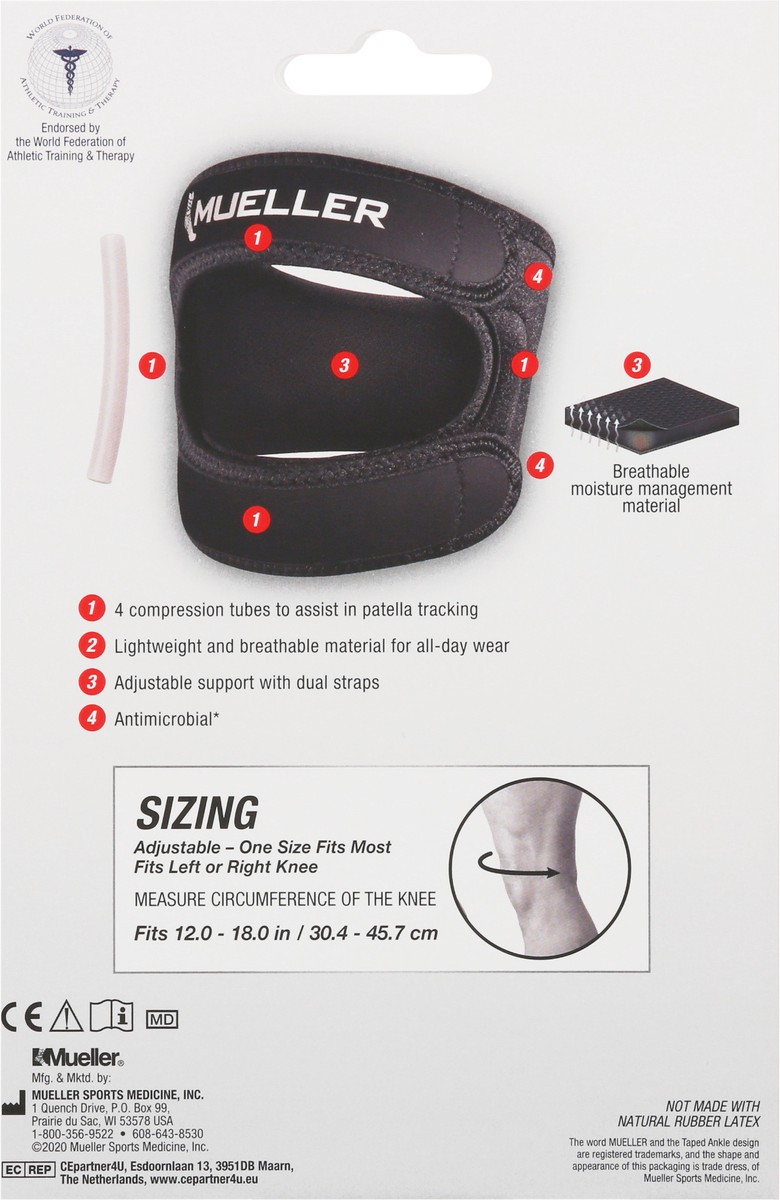 slide 4 of 12, Mueller Maximum Adjustable Max Knee Strap 1 ea, 1 ct