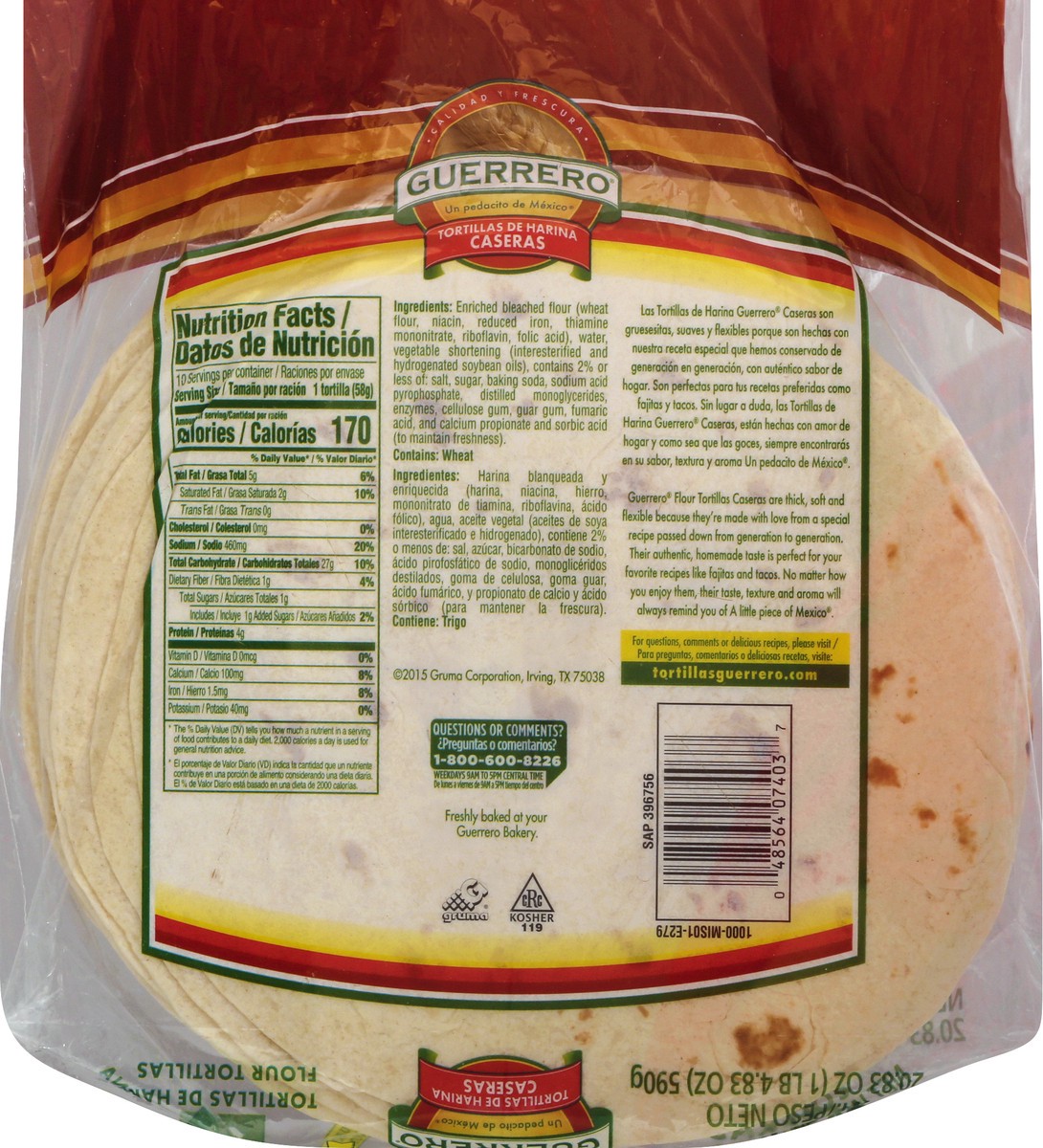 slide 6 of 13, Guerrero Soft Taco Flour Tortillas 10 ea, 10 ct