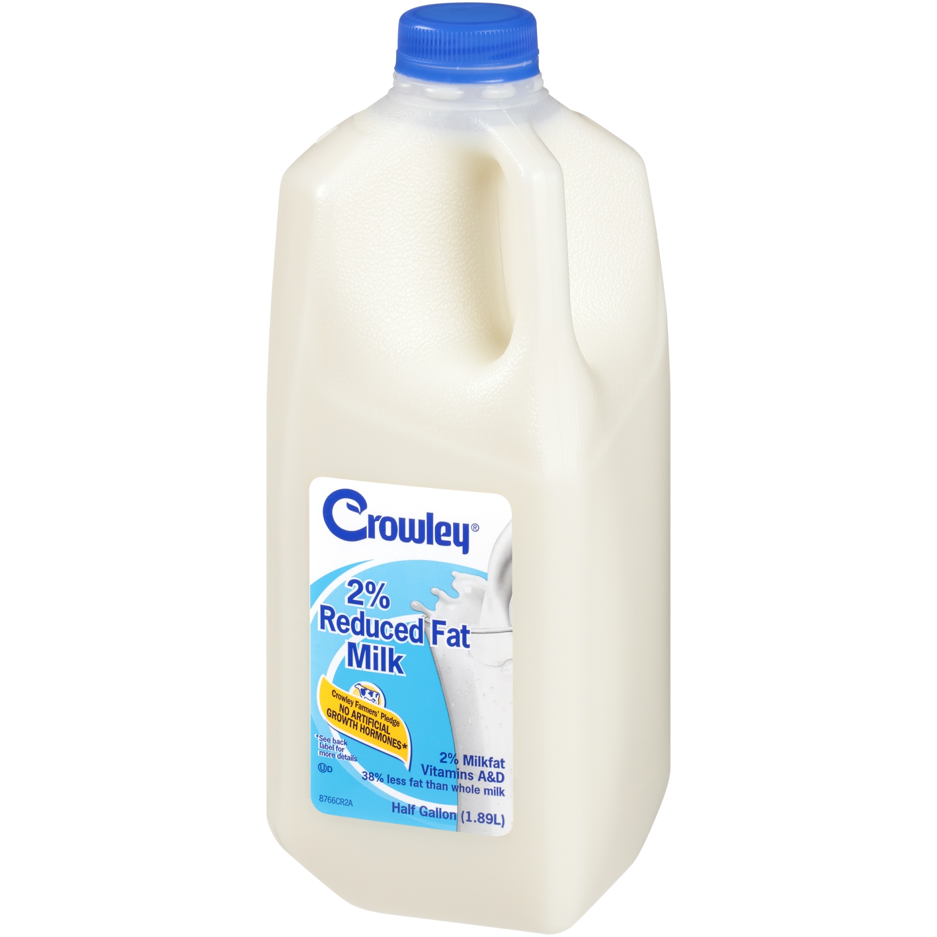 slide 3 of 7, Crowley 2% Reduced Fat Milk, Half Gallon, 1/2 gal