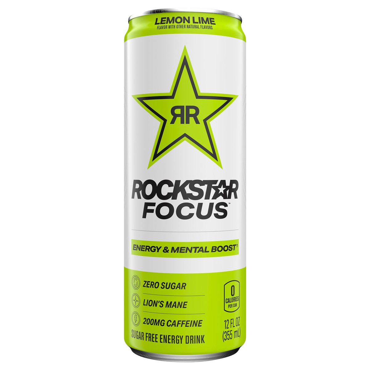 slide 5 of 7, Rockstar Focus Sugar Free Energy Drink Lemon Lime - 12 fl oz, 12 fl oz