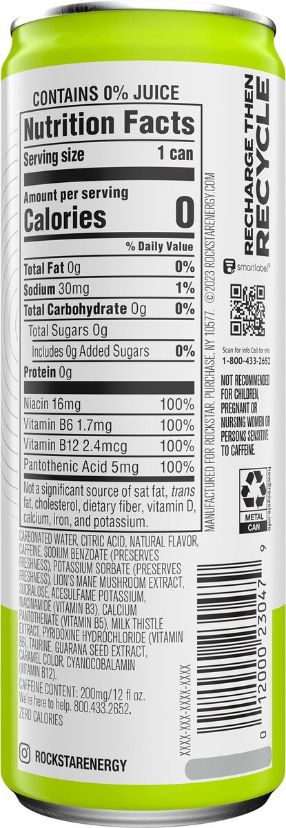 slide 4 of 7, Rockstar Focus Sugar Free Energy Drink Lemon Lime - 12 fl oz, 12 fl oz