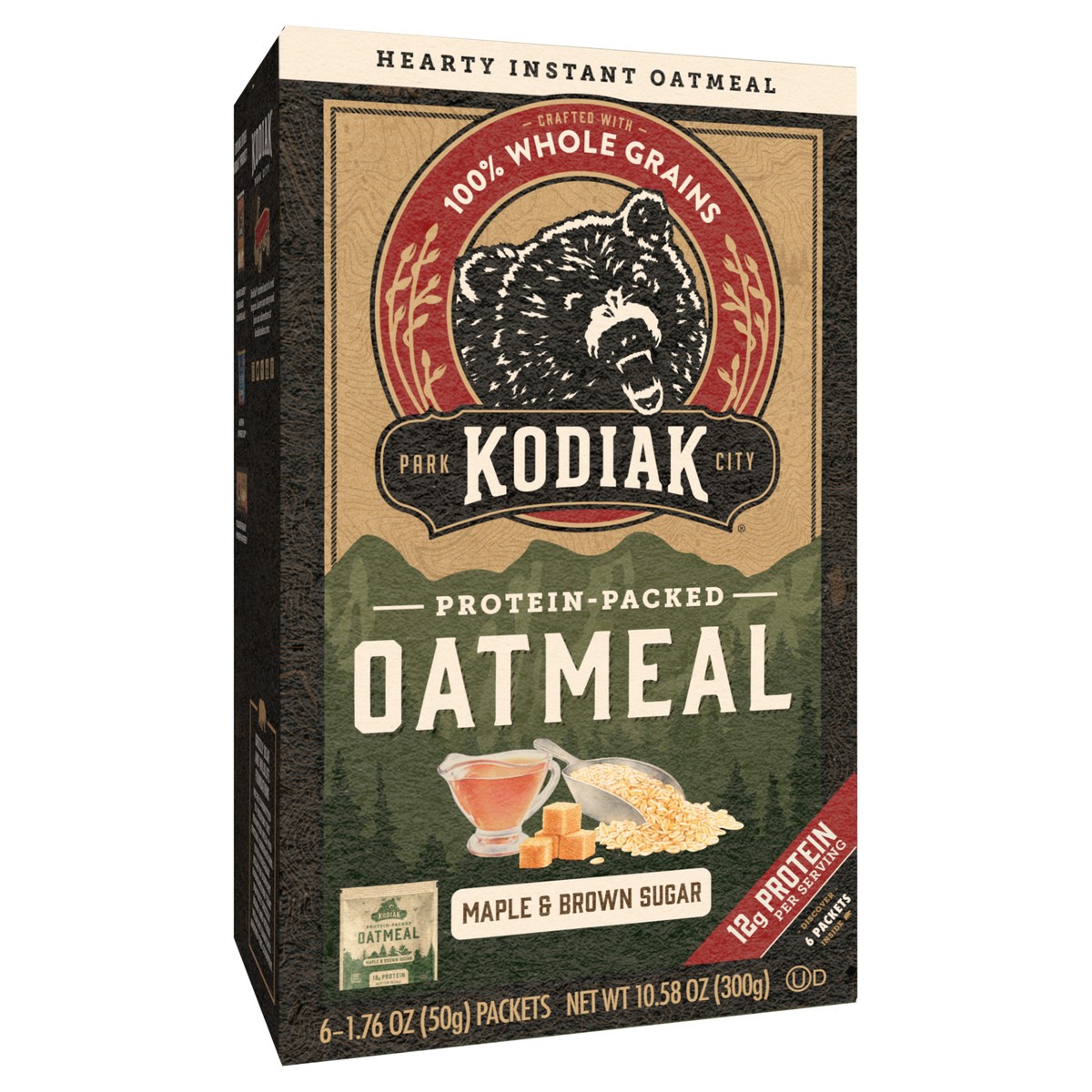 slide 6 of 8, Kodiak Cakes Oatmeal Packets, Maple Brown Sugar, 6 ct, 10.58 oz