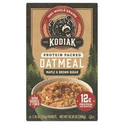 Kodiak Cakes Oatmeal Packets, Maple Brown Sugar, 6 ct