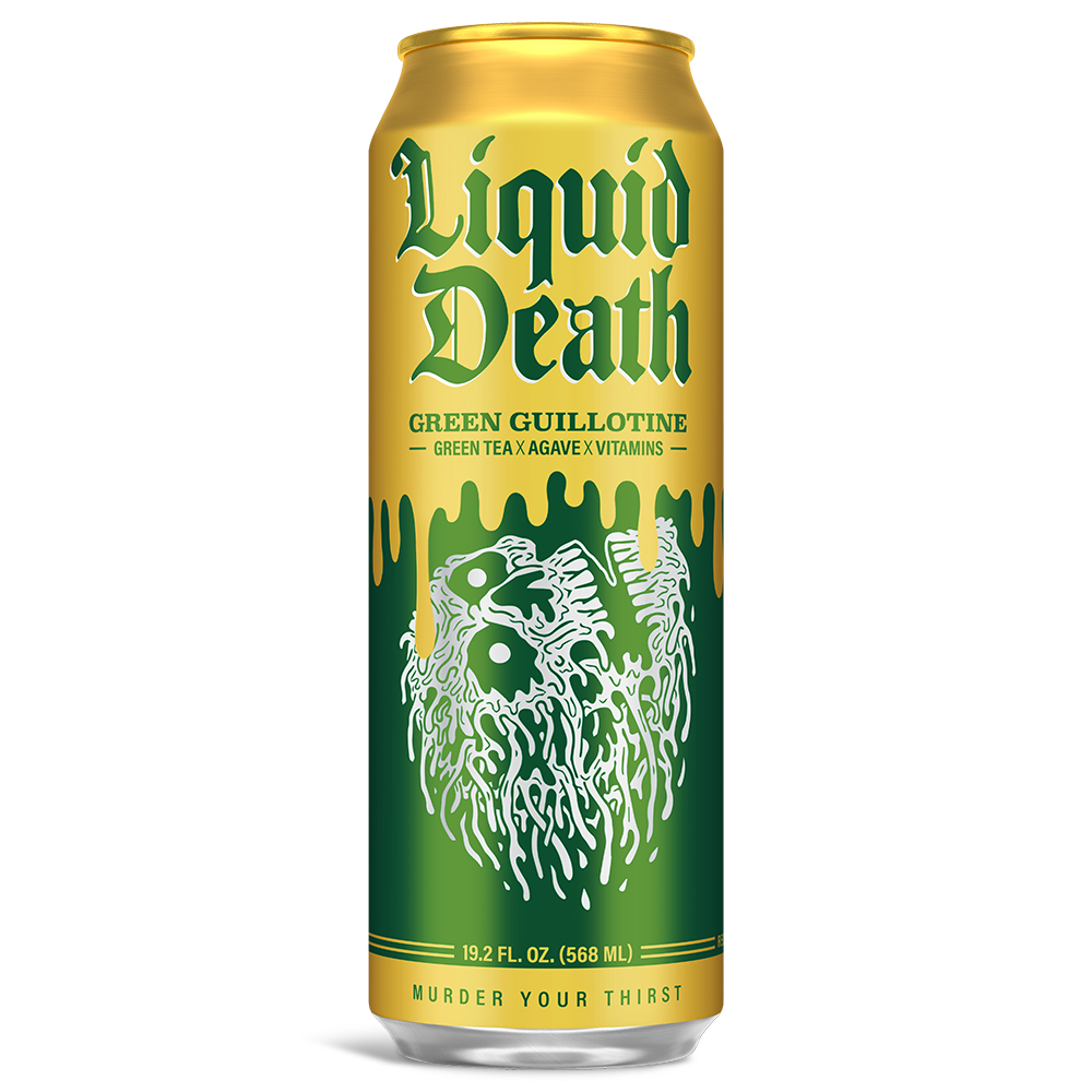 slide 1 of 2, Liquid Death Iced Green Tea, Green Guillotine, King Sized Can - 19.2 oz, 19.2 oz