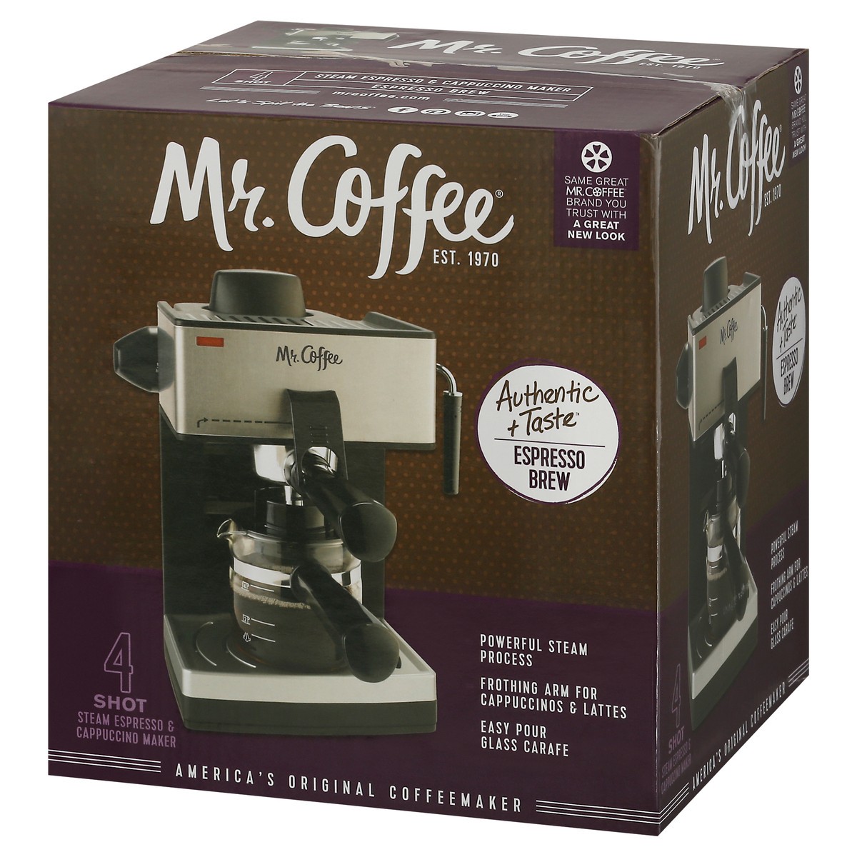 slide 3 of 9, Mr. Coffee Steam Espresso & Cappuccino Maker - ECM160-NP, 1 ct