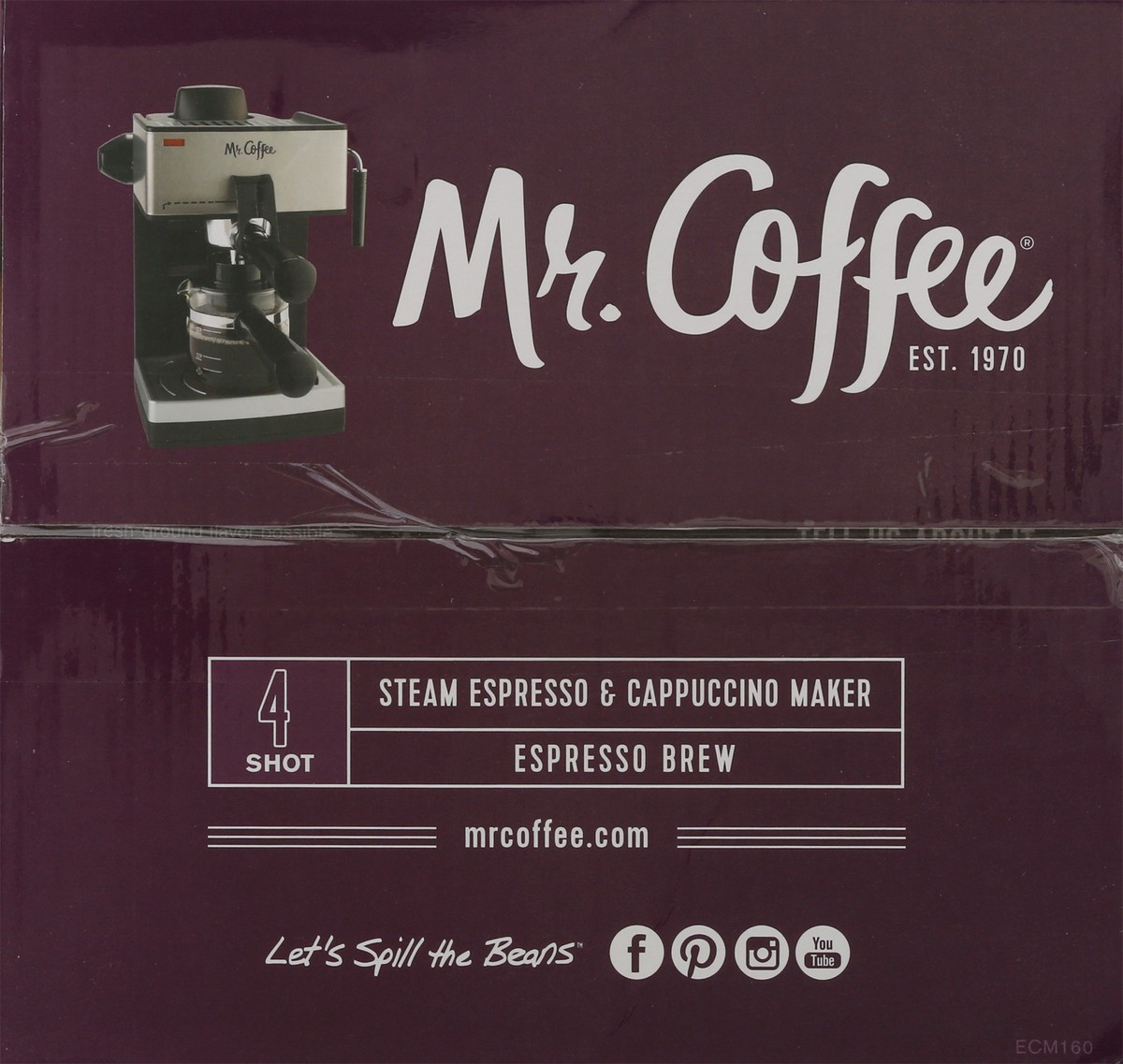 slide 4 of 9, Mr. Coffee Steam Espresso & Cappuccino Maker - ECM160-NP, 1 ct