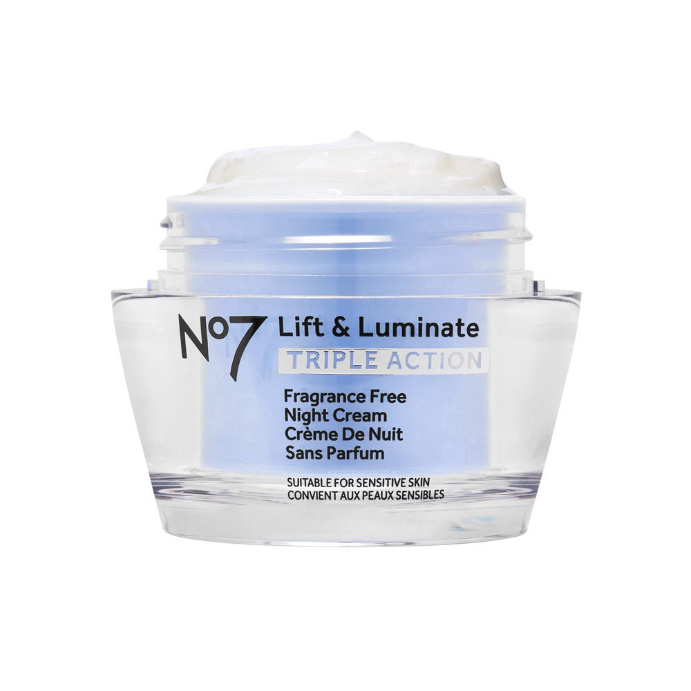 slide 11 of 12, No7 Lift & Luminate Triple Action Fragrance Free Night Cream, 1.69 fl oz