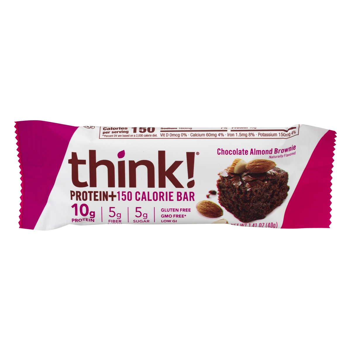 slide 1 of 1, thinkThin Gluten Free Chocolate Almond Brownie Protein Bar 1.41 oz, 1.41 oz