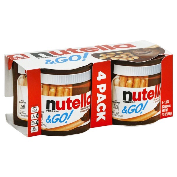 slide 1 of 1, Nutella & Go! Hazelnut Spread & Breadsticks - 1.8oz/4pk, 4 ct; 1.8 oz