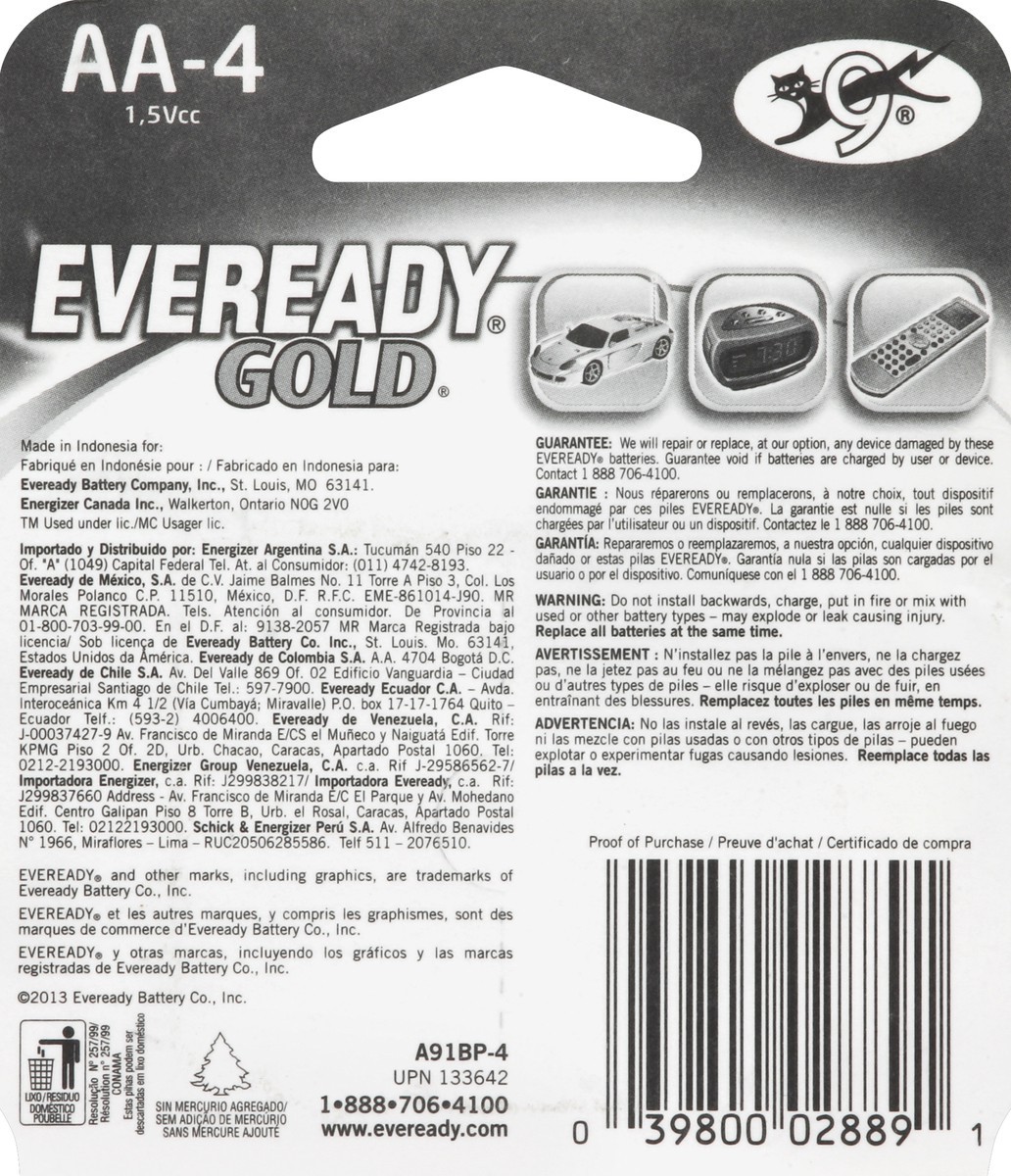 slide 3 of 4, Eveready Batteries 4 ea, 4 ct