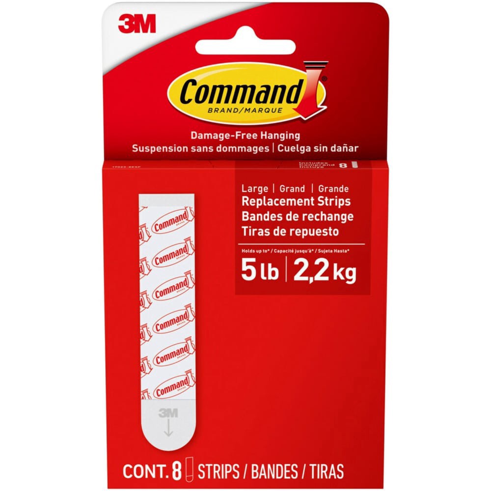 slide 2 of 6, Command Large Foam Replacement Strips, 8 ct