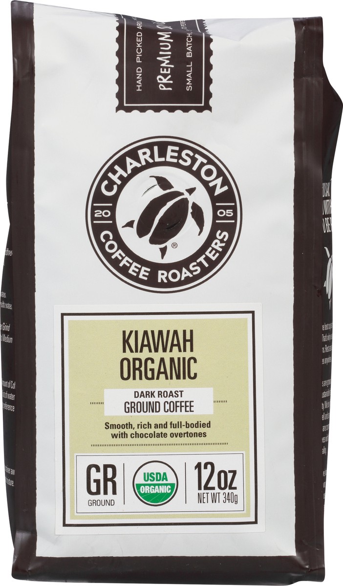 slide 7 of 9, Charleston Coffee Roasters Organic Dark Roast Ground Kiawah Coffee 12 oz, 12 oz