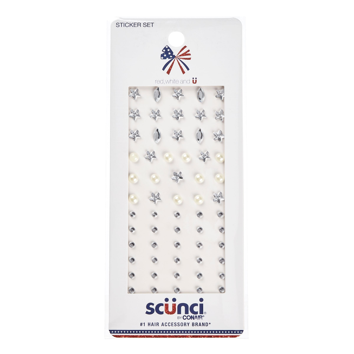 slide 1 of 2, scünci Scunci Star/Pearl Anywhere Sticker Set, 1 Ct, 1 ct